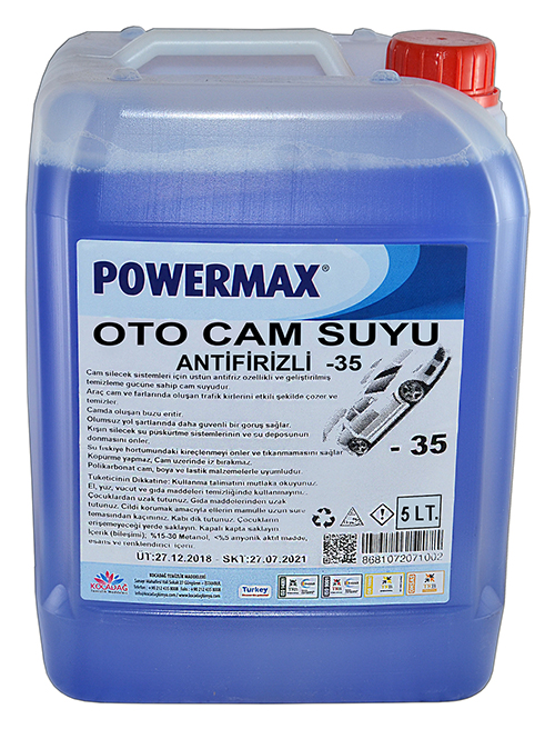 Powermax Oto Cam Suyu Antifirizli 5 lt